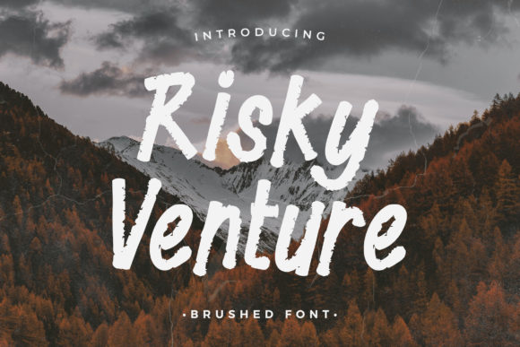 Risky Venture: A Modern Brush Display Font for Editorial Impact