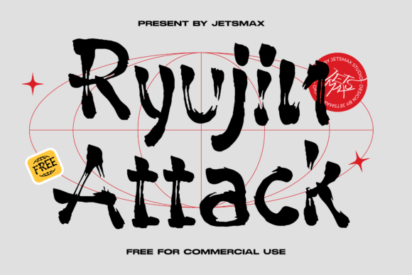 Ryujin Attack: A Bold, Brushed Display Font That Elevates Your Brand