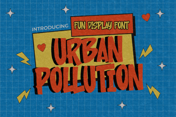 Urban Pollution Font: Playful Retro Display Type for Crafters