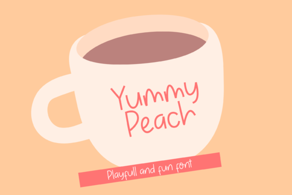 Yummy Peach Font: Playful Display Type for Handmade Labels & Invitations